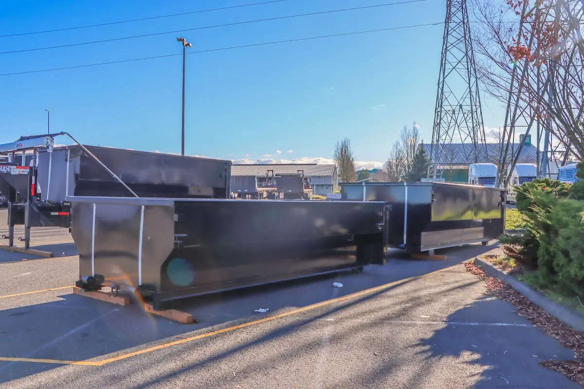 Roll-off dumpster ready for waste disposal at job site for Construction Dumpster Rental in Silver Springs Shores
